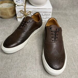 Ted Baker Men’s Size 7 Dark Brown Leather Oxford Sneakers NIB $170 Retail